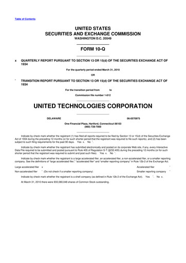 Thumbnail RTX 10-Q Quarterly Report FY2010 