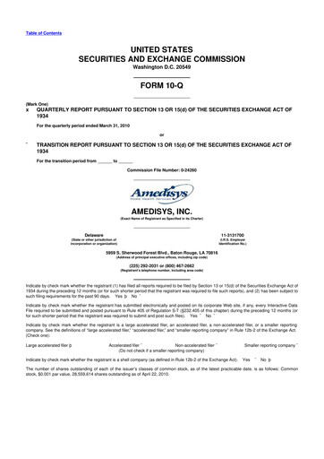 Thumbnail Amedisys 10-Q Quarterly Report FY2010 