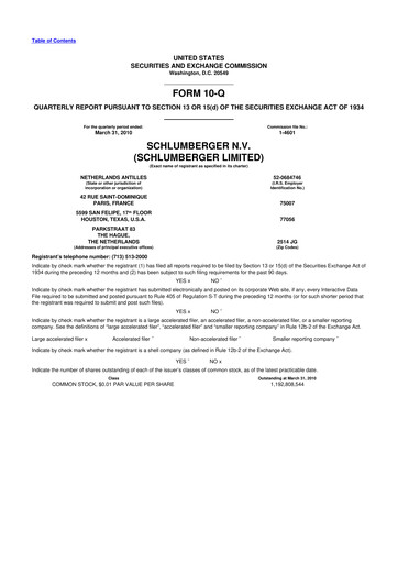 Vorschaubild SLB (Schlumberger) 10-Q Quartalsbericht 2010 