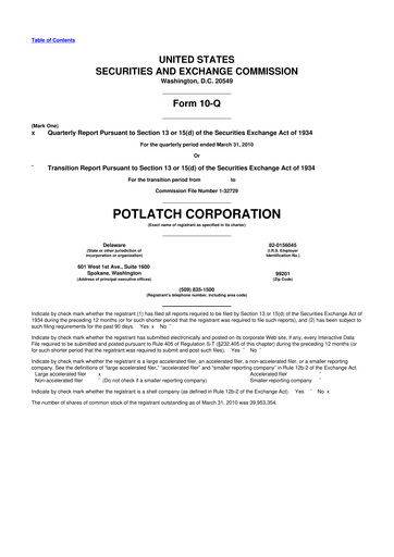 Thumbnail PotlatchDeltic
 10-Q Quarterly Report FY 