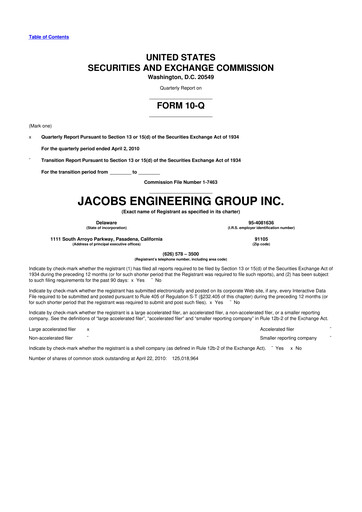 Miniature Jacobs Engineering 10-Q Rapport trimestriel 2010 