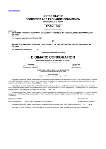 Vorschaubild Digimarc
 10-Q Quartalsbericht  