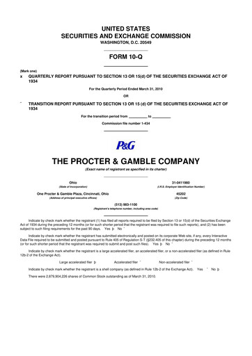 Vorschaubild Procter & Gamble 10-Q Quartalsbericht 2010 