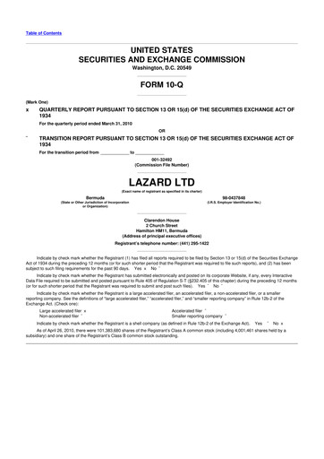 Thumbnail Lazard 10-Q Quarterly Report FY 