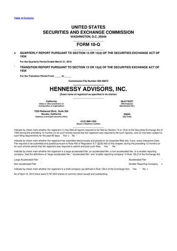Thumbnail Hennessy Advisors 10-Q Quarterly Report FY 