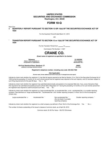 Thumbnail Crane NXT 10-Q Quarterly Report FY 