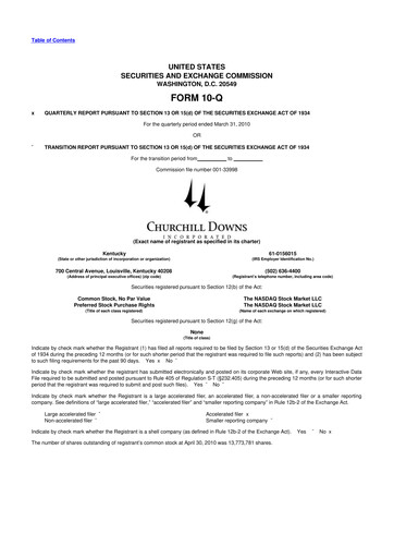 Vorschaubild Churchill Downs 10-Q Quartalsbericht  