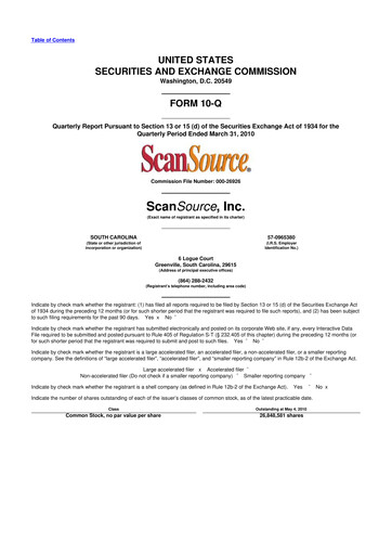 Thumbnail ScanSource 10-Q Quarterly Report FY 