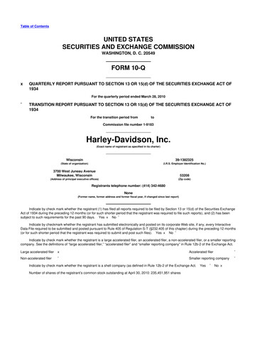 Thumbnail Harley-Davidson
 10-Q Quarterly Report FY2010 