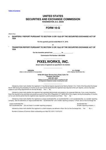 Miniature Pixelworks 10-Q Rapport trimestriel  