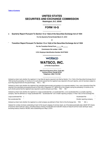 Thumbnail Watsco
 10-Q Quarterly Report FY 