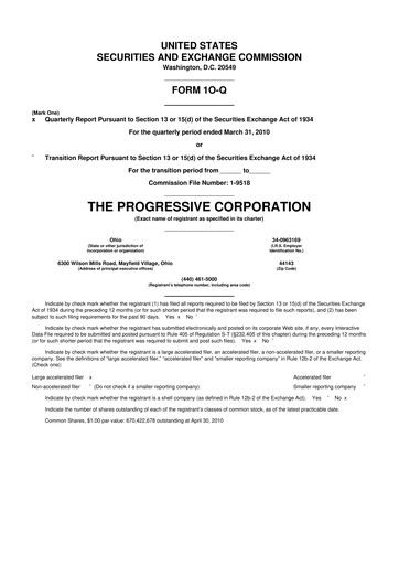Thumbnail Progressive 10-Q Quarterly Report FY2010 
