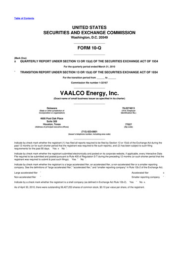 Thumbnail Vaalco Energy
 10-Q Quarterly Report FY 
