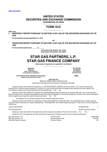 Thumbnail Star Group 10-Q Quarterly Report FY 