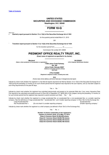 Thumbnail Piedmont Realty Trust 10-Q Quarterly Report FY 