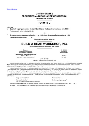 Thumbnail Build-A-Bear Workshop 10-Q Quarterly Report FY 