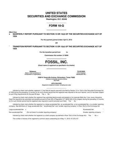 Thumbnail Fossil Group 10-Q Quarterly Report FY 