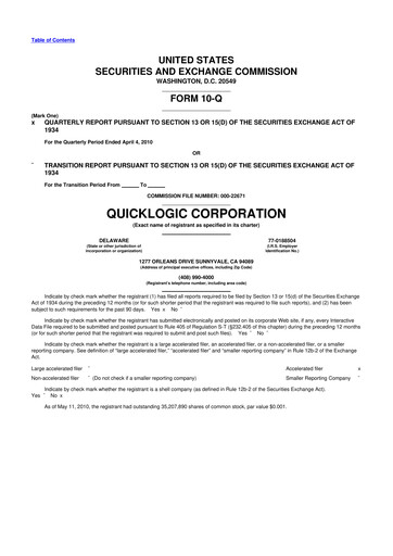 Thumbnail Quicklogic 10-Q Quarterly Report FY 