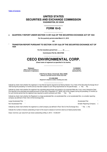 Thumbnail CECO Environmental
 10-Q Quarterly Report FY 