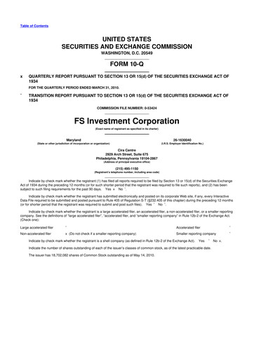 Vorschaubild FS KKR Capital
 10-Q Quartalsbericht  