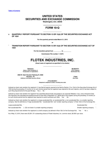 Thumbnail Flotek Industries 10-Q Quarterly Report FY 