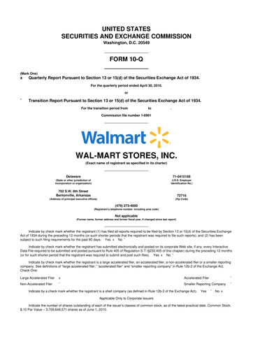 Miniature Walmart 10-Q Rapport trimestriel 2011 