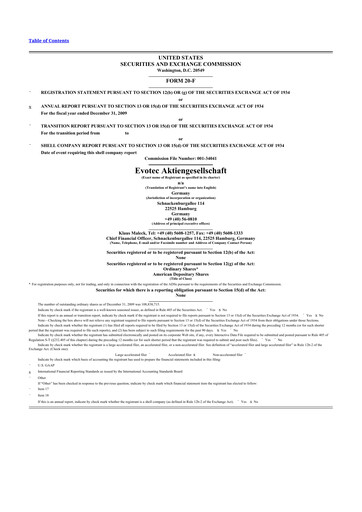 Miniature Evotec 20-F Rapport annuel 