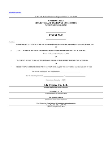 Thumbnail LG Display 20-F Annual Report 2009