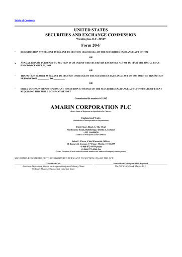 Thumbnail Amarin Corporation
 20-F Annual Report 