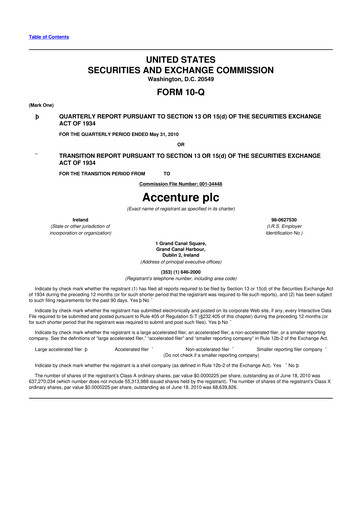 Thumbnail Accenture 10-Q Quarterly Report FY2010 