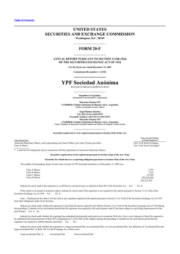 Thumbnail YPF S.A. 20-F Annual Report 