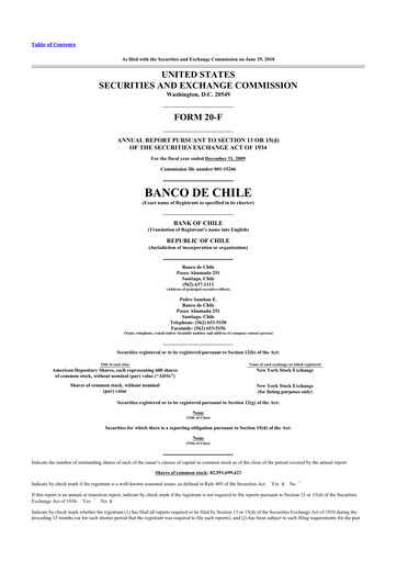 Thumbnail Banco de Chile
 20-F Annual Report 