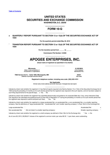 Thumbnail Apogee Enterprises 10-Q Quarterly Report FY 
