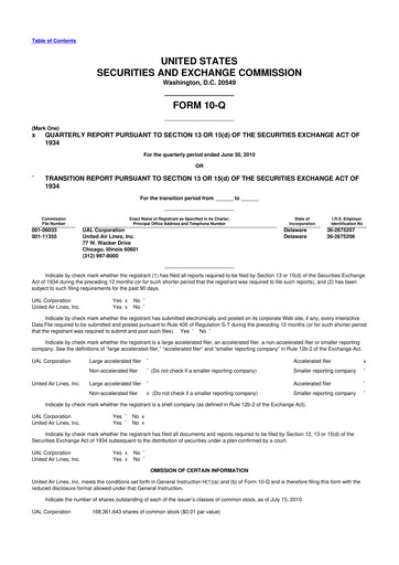 Thumbnail United Airlines Holdings
 10-Q Quarterly Report FY2010 