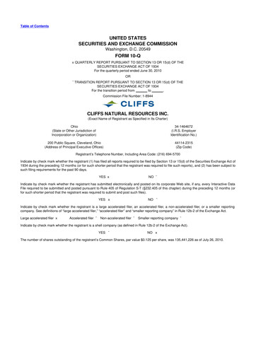 Vorschaubild Cleveland-Cliffs 10-Q Quartalsbericht 2010 