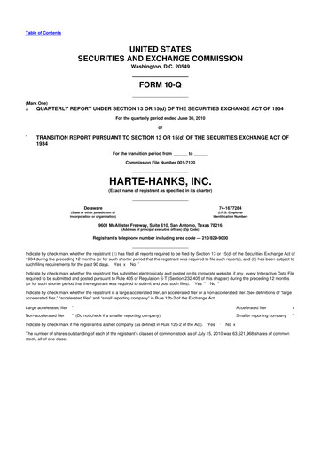 Miniature Harte Hanks 10-Q Rapport trimestriel  