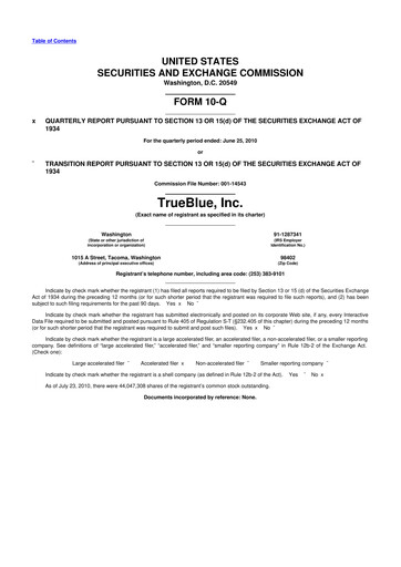 Thumbnail TrueBlue 10-Q Quarterly Report FY2010 