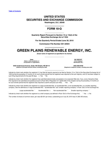 Thumbnail Green Plains 10-Q Quarterly Report FY 