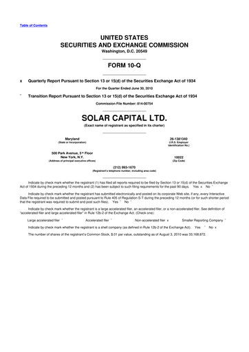 Vorschaubild SLR Investment 10-Q Quartalsbericht  