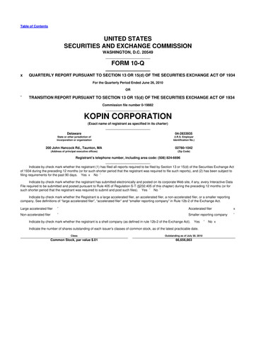Thumbnail Kopin Corporation
 10-Q Quarterly Report FY 