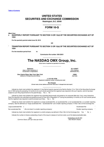Thumbnail Nasdaq 10-Q Quarterly Report FY2010 