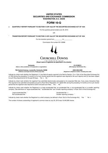 Vorschaubild Churchill Downs 10-Q Quartalsbericht  