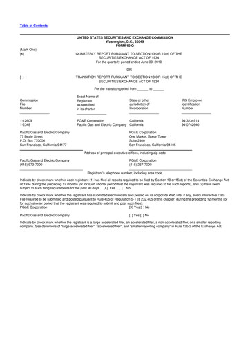 Thumbnail PG&E Corporation 10-Q Quarterly Report FY2010 