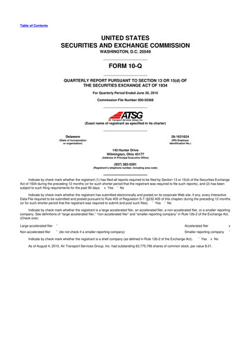 Thumbnail Air Transport Services Group 10-Q Quarterly Report FY 