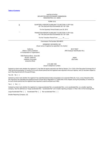 Thumbnail Hennessy Advisors 10-Q Quarterly Report FY 