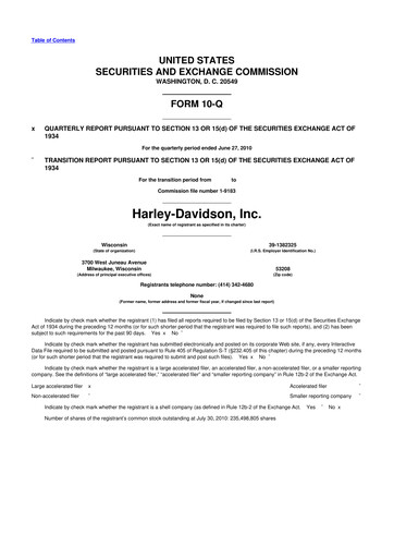 Thumbnail Harley-Davidson
 10-Q Quarterly Report FY2010 