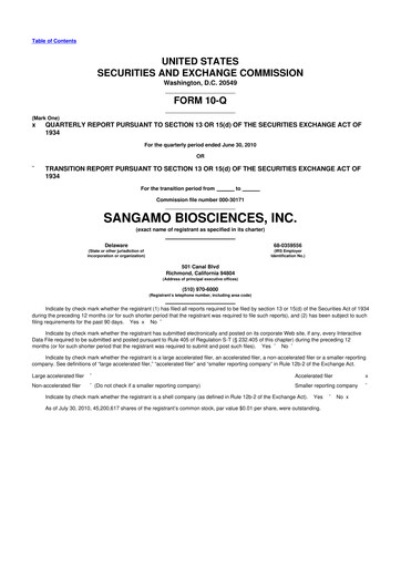 Thumbnail Sangamo Therapeutics
 10-Q Quarterly Report FY 