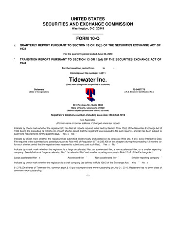 Thumbnail Tidewater 10-Q Quarterly Report FY2011 
