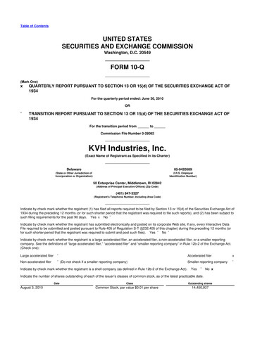 Thumbnail KVH Industries
 10-Q Quarterly Report FY 