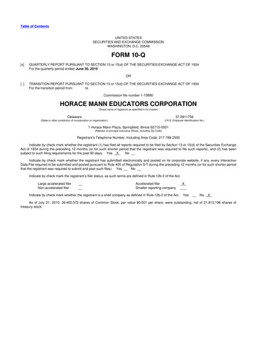 Vorschaubild Horace Mann Educators 10-Q Quartalsbericht  